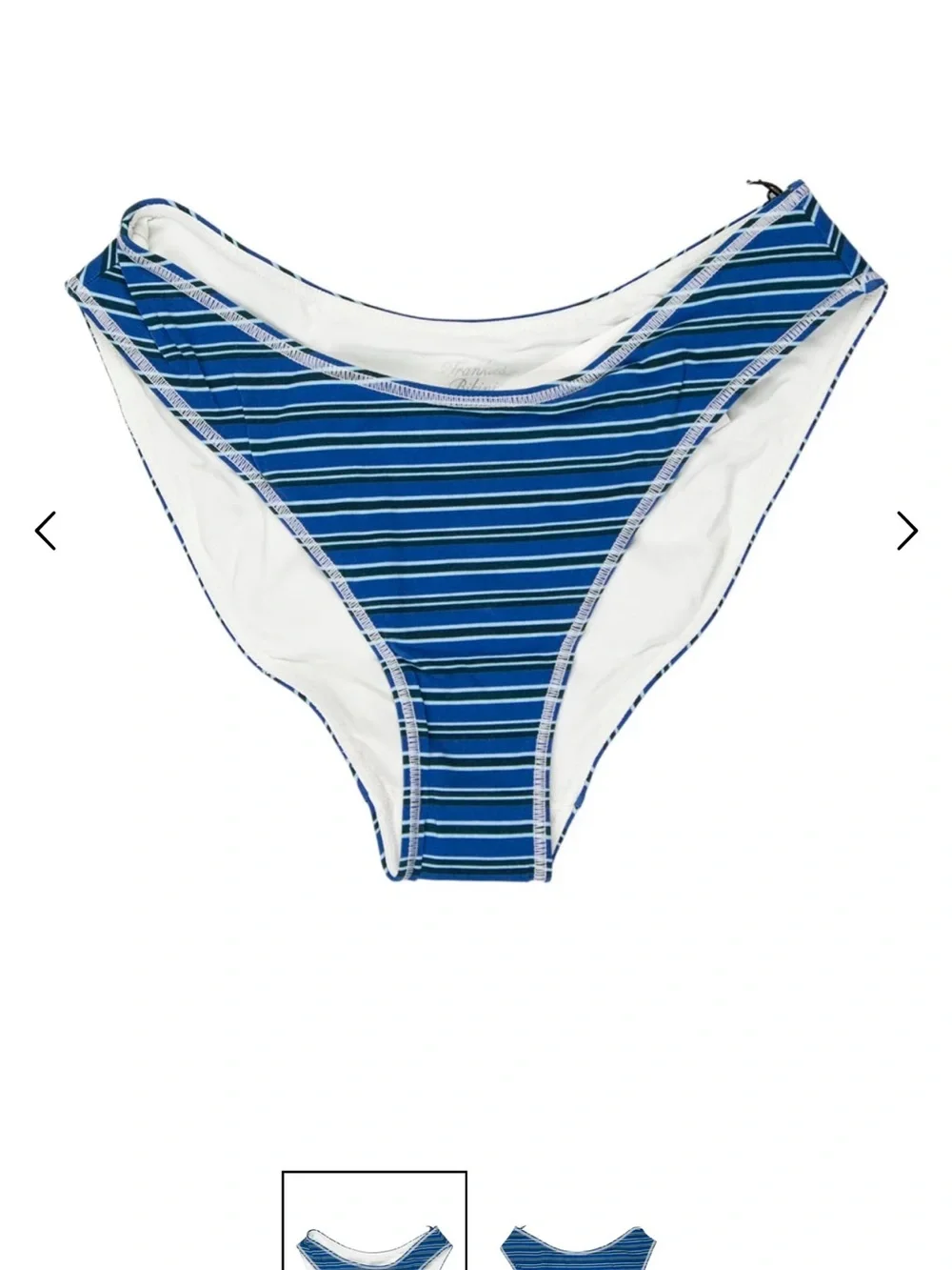 Frankie's Bikinis Blue and White Striped Bikini Bottom